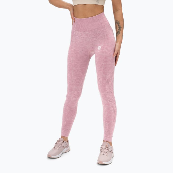 Leggings da allenamento donna Gym Glamour senza cuciture rosa ombreggiato