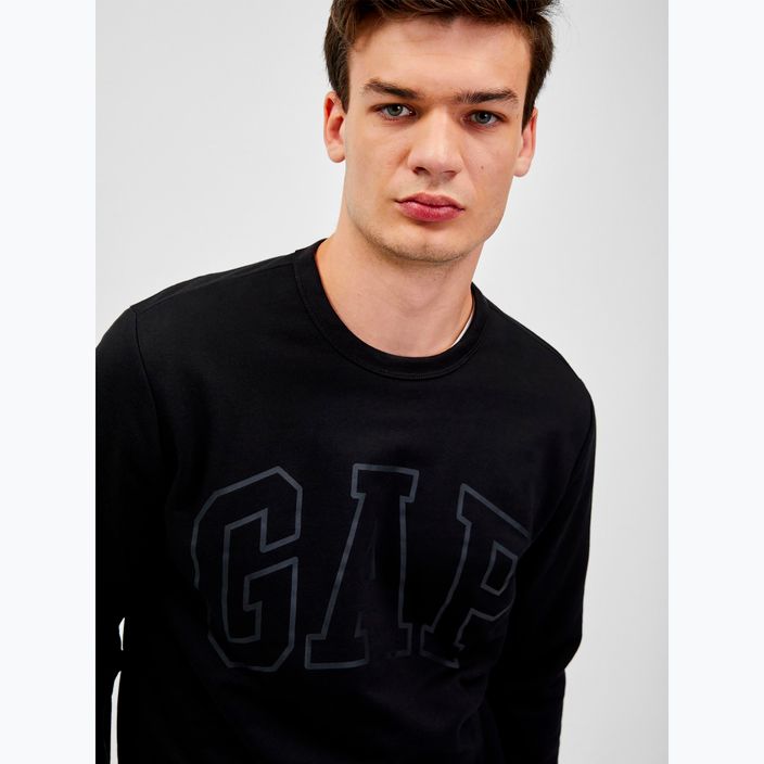 Felpa uomo GAP Logo Crewneck nero 4