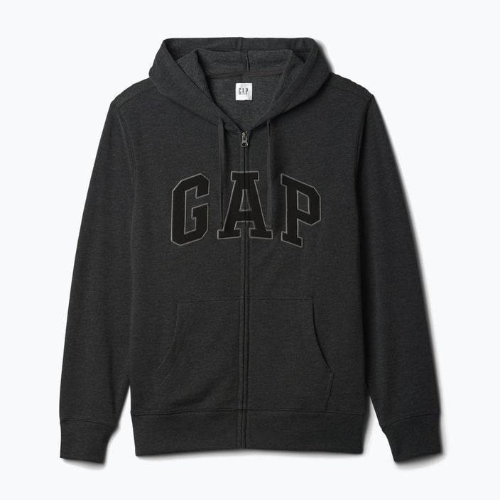 GAP Heritage French Terry Fullzip Logo felpa uomo grigio antracite heather 5