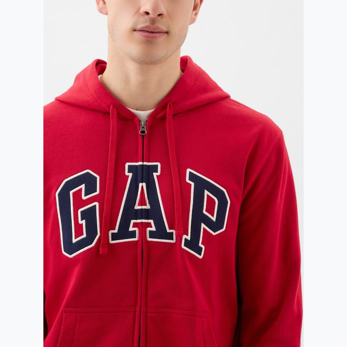 Felpa GAP Heritage French Terry Fullzip Logo uomo lasalle rosso 4