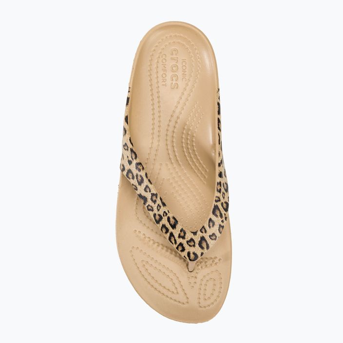 Infradito Crocs Kadee II Leopard/Gold da donna 5