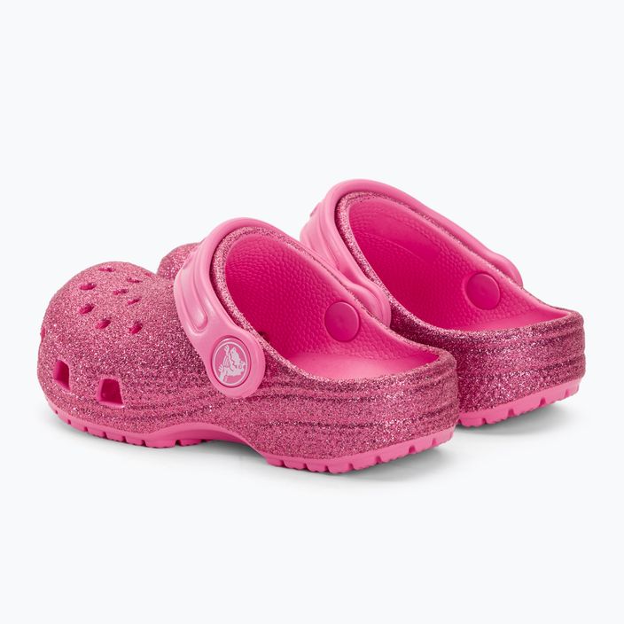 Crocs Classic Glitter Clog T rosa limonata infradito per bambini 4