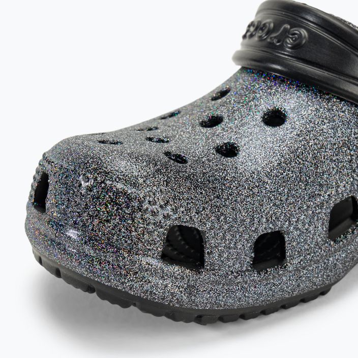 Crocs Classic Glitter Clog nero infradito per bambini 8