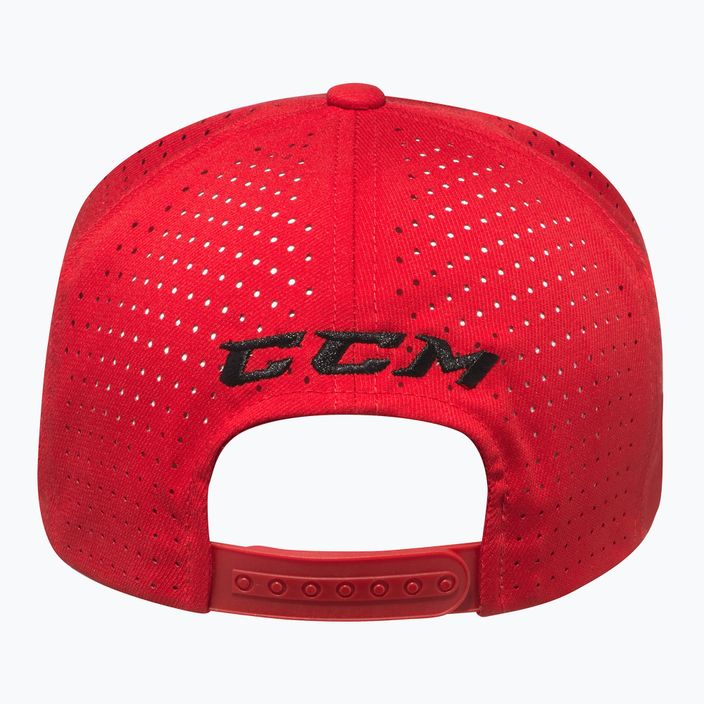 Cappello da baseball CCM Small Logo Flat Brim SR rosso 3