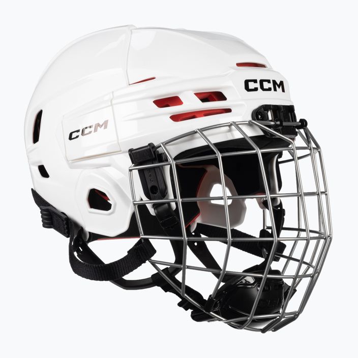 Casco da hockey junior CCM Tacks 70 Combo bianco