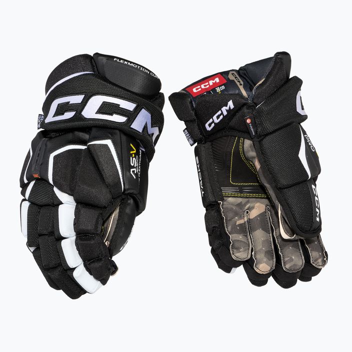 Guanti da hockey per bambini CCM Tacks AS-V Pro YTH nero/bianco 2