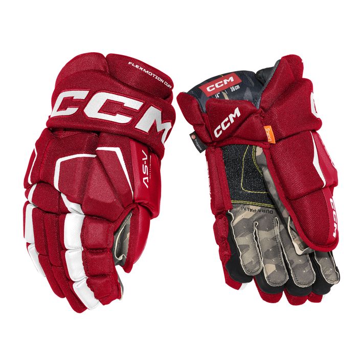 Guanti da hockey CCM Tacks AS-V SR rosso/bianco 2