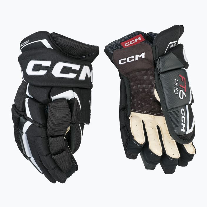 Guanti da hockey CCM JetSpeed FT6 Pro SR nero/bianco 2