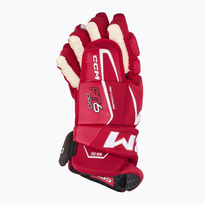 Guanti da hockey CCM JetSpeed FT6 Pro SR rosso/bianco 3