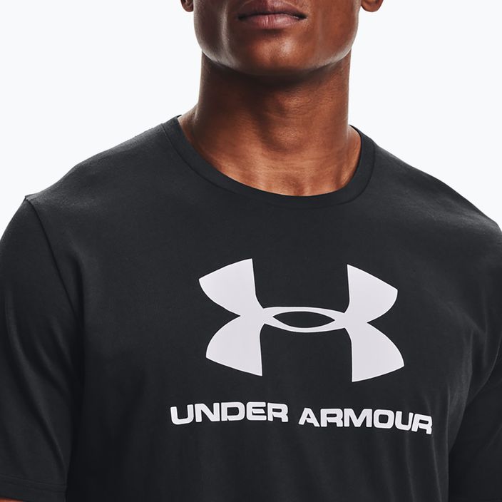 Maglietta Under Armour Sportstyle Logo nero/bianco da uomo 4