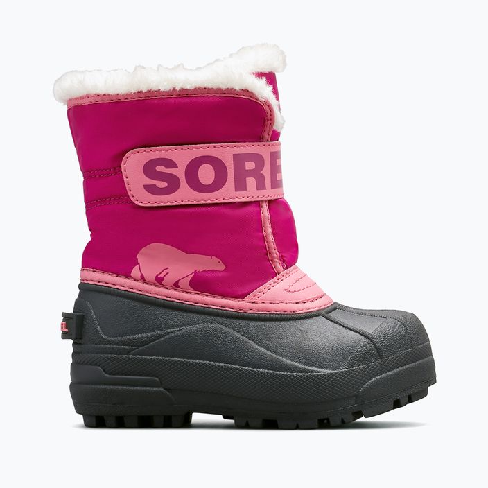 Sorel Snow Commander junior stivali da neve rosa tropicale/bordeaux intenso 7