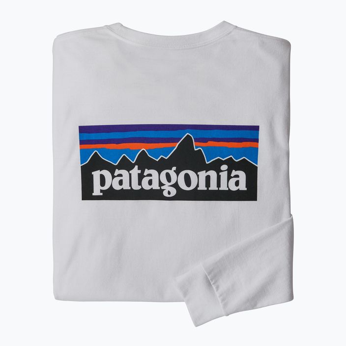 Patagonia P-6 Logo Responsibili Longsleeve uomo bianco 4