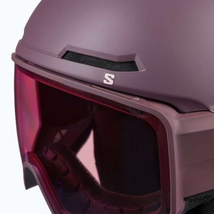 Casco da sci Salomon Driver Pro Sigma degustazione vino/rosa argento 10