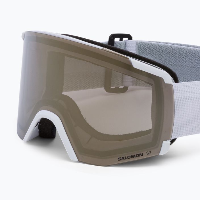 Salomon S/View occhiali da sci bianco/oro flash 5