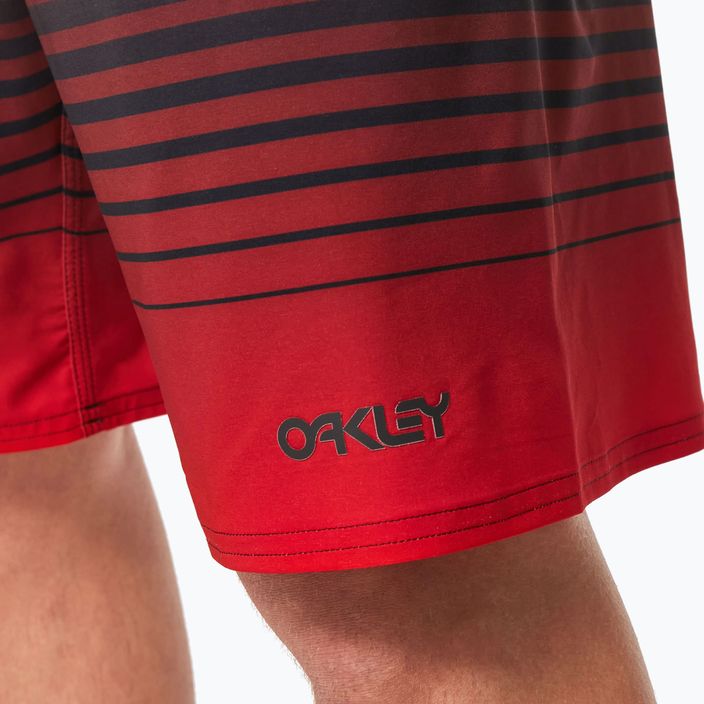 Pantaloncini da bagno Oakley Fade Out RC 21" a strisce nere/rosse da uomo 10