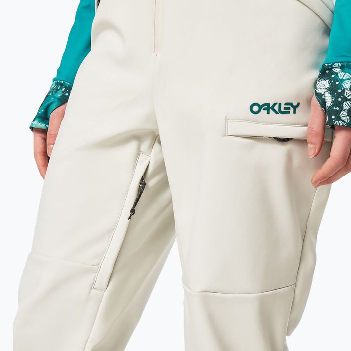 Pantaloni da snowboard Oakley TC Dharma Softshell Bib donna bianco artico 5