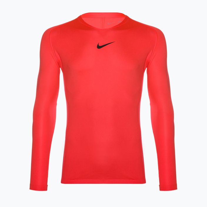 Maglia termica a manica lunga da uomo Nike Dri-FIT Park First Layer LS, colore nero e cremisi.