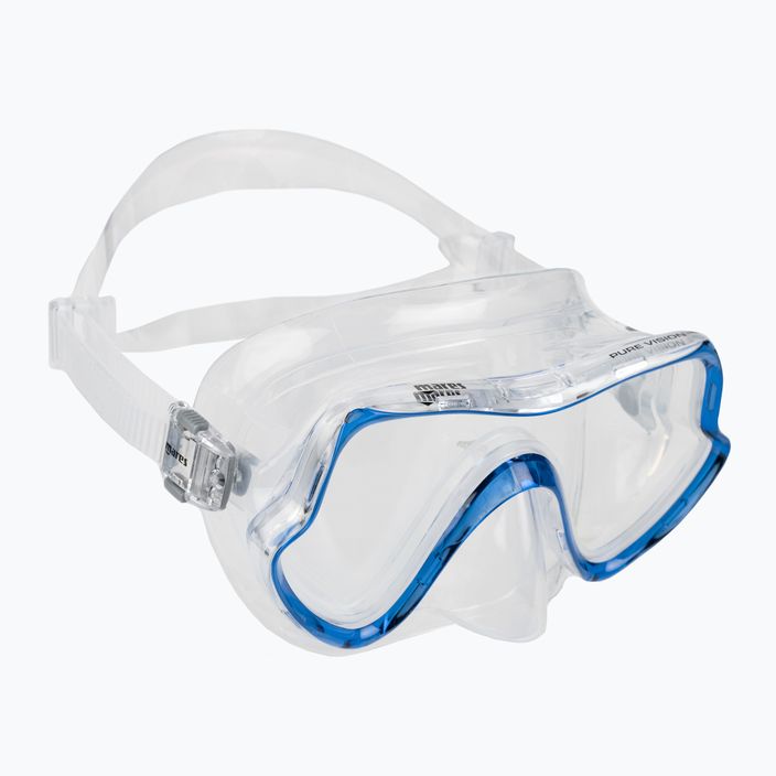Maschera da snorkeling Mares Pure Vision trasparente/blu