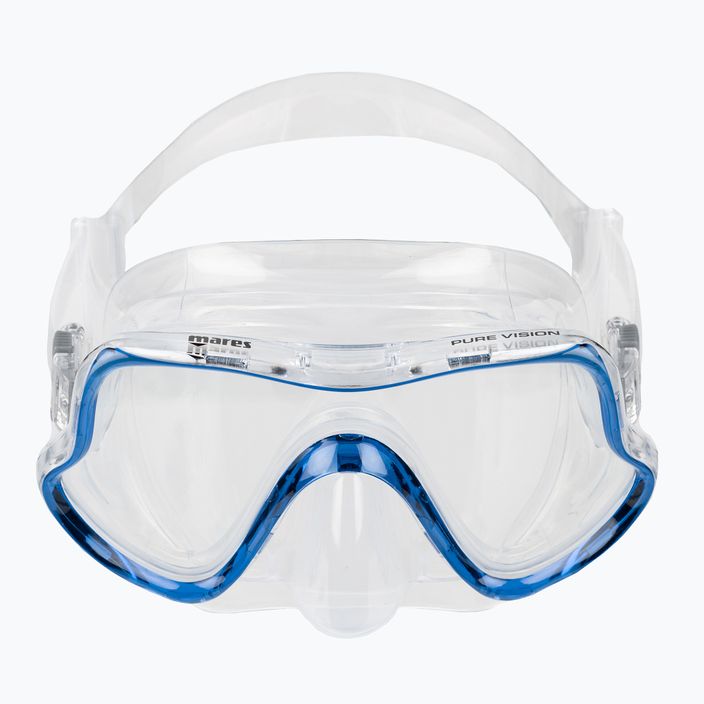 Maschera da snorkeling Mares Pure Vision trasparente/blu 2