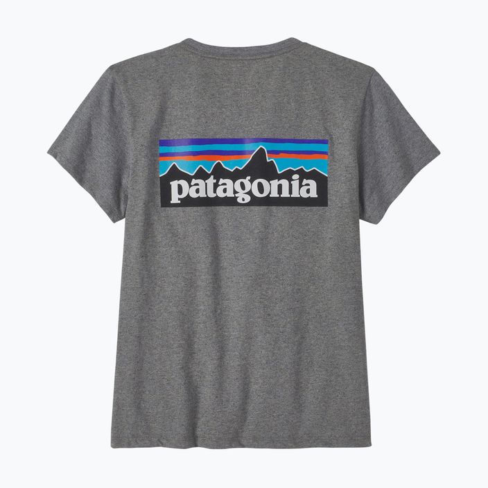 Maglietta da trekking Patagonia P-6 Logo Responsibili-Tee gravel heather da donna 5
