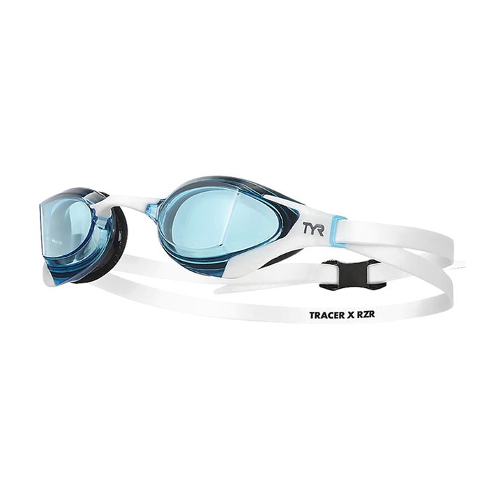 Occhiali da nuoto TYR Tracer-X RZR Racing blu/bianco/bianco 2