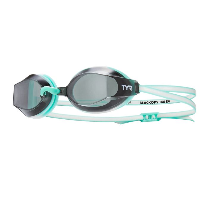 Occhiali da nuoto da donna TYR Blackops 140 Ev Racing fumo/ menta/ bianco 2