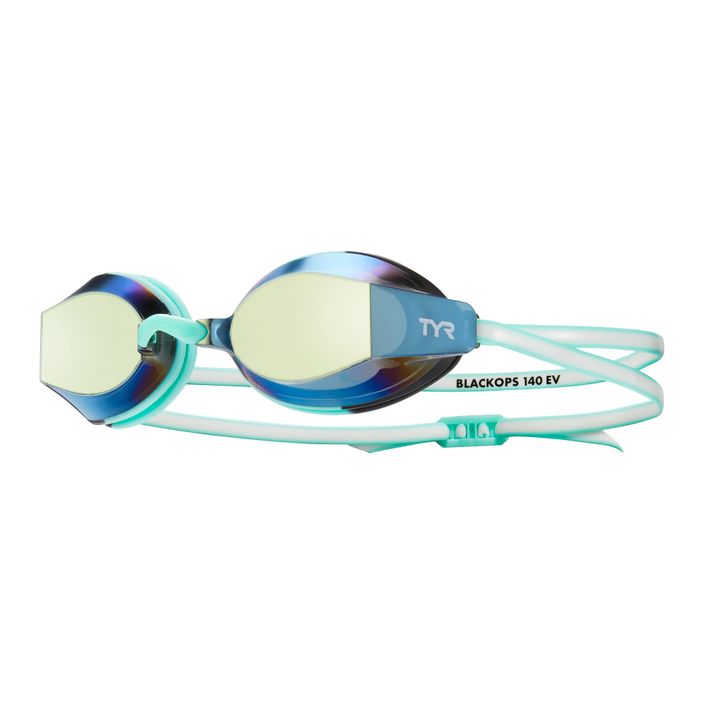 Occhiali da nuoto da donna TYR Blackops 140 Ev Racing Mirrored oro/ menta/ bianco 2