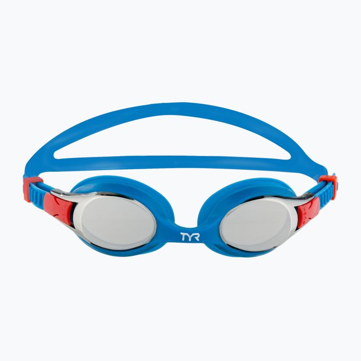 Occhiali da nuoto TYR per bambini Swimple Metallizzato argento/blu 2