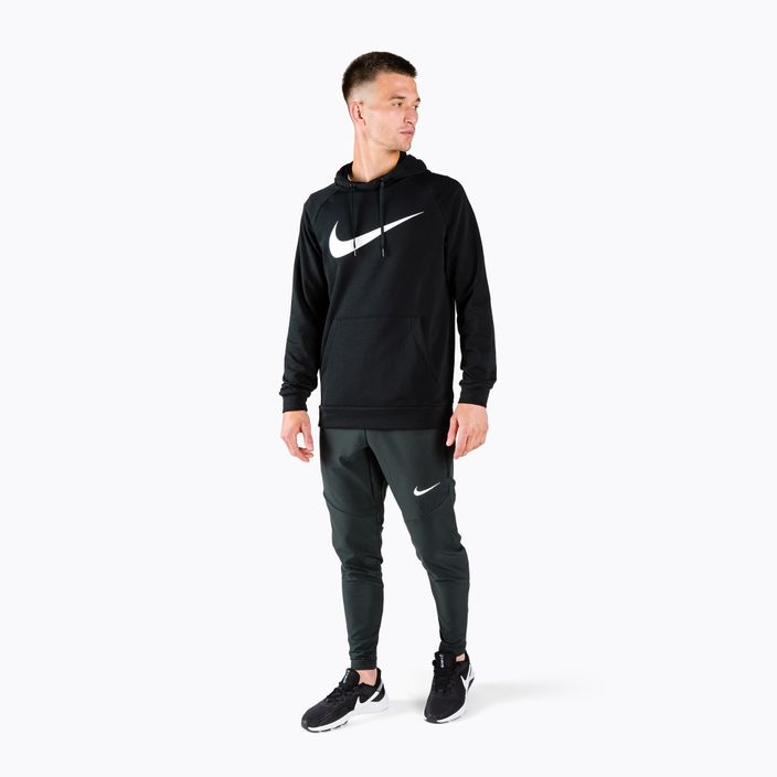 Felpa con cappuccio Nike Dri-Fit Uomo nero/bianco 2