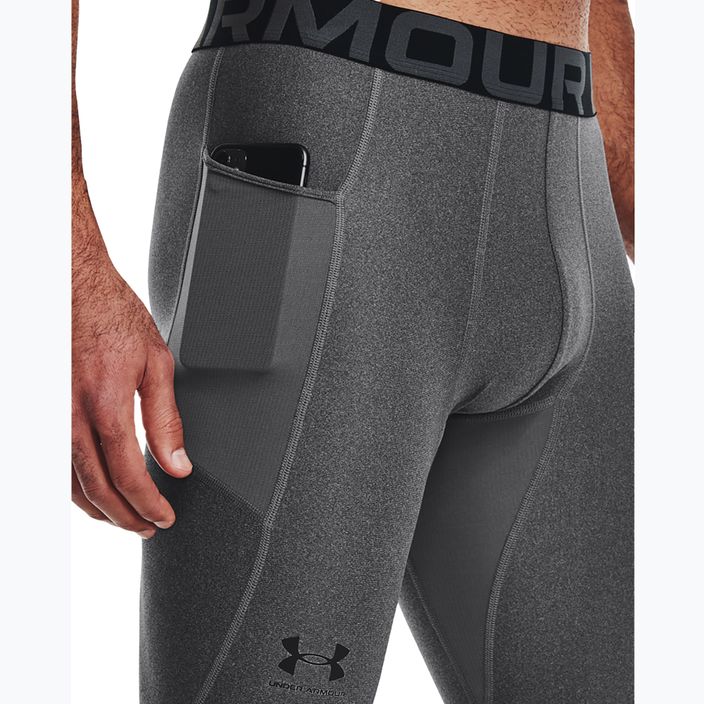 Leggings da allenamento Under Armour HeatGear carbon heather/nero per uomo 4