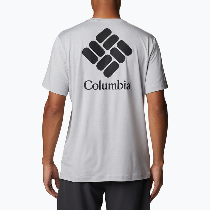Maglietta da trekking Columbia Tech Trail Graphic uomo columbia grey heather/csc stacked logo 4