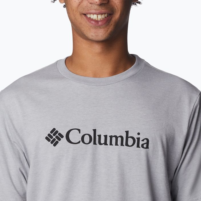 Maglietta da trekking Columbia CSC Basic Logo uomo grigio erica 4
