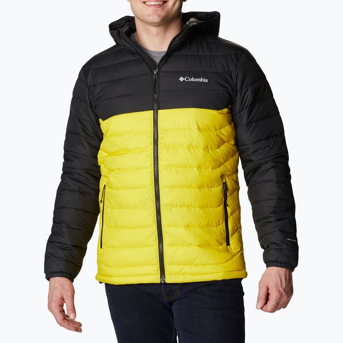 Piumino Columbia Powder Lite Hooded laser lemon/nero da uomo 6