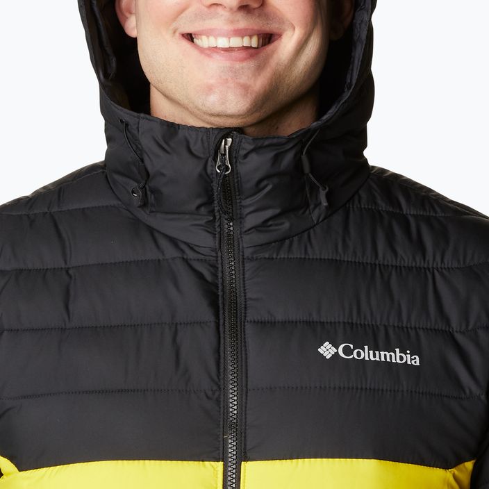 Piumino Columbia Powder Lite Hooded laser lemon/nero da uomo 10