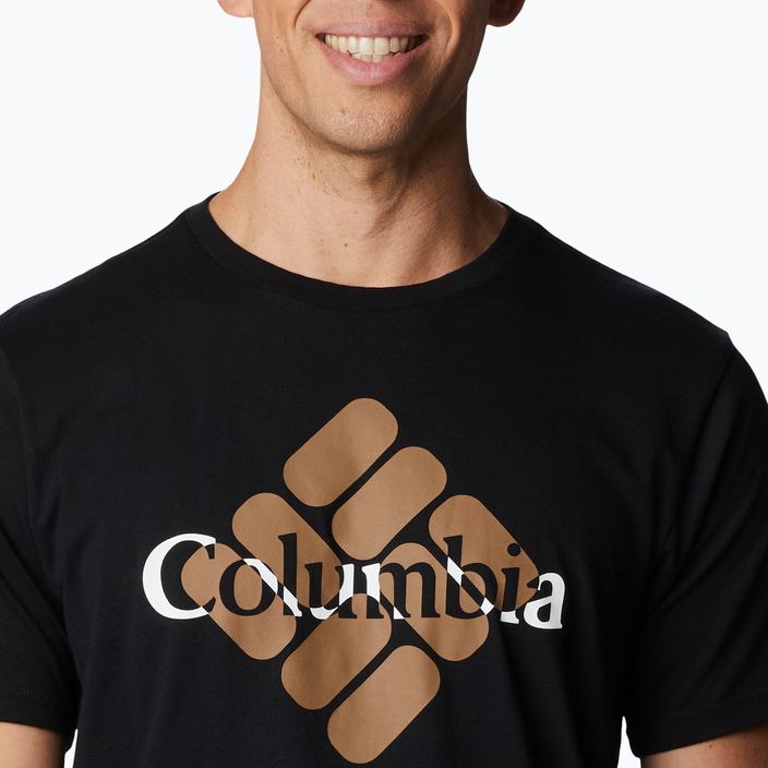 Maglietta da trekking Columbia CSC Seasonal Logo nera/centrata con gemme da uomo 5