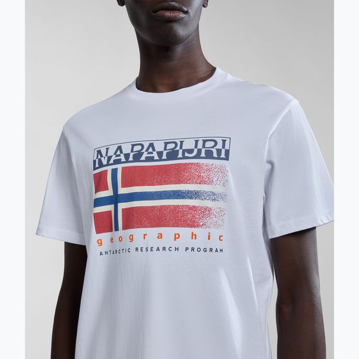 Maglietta Napapijri S-Kreis da uomo, bianco brillante 4
