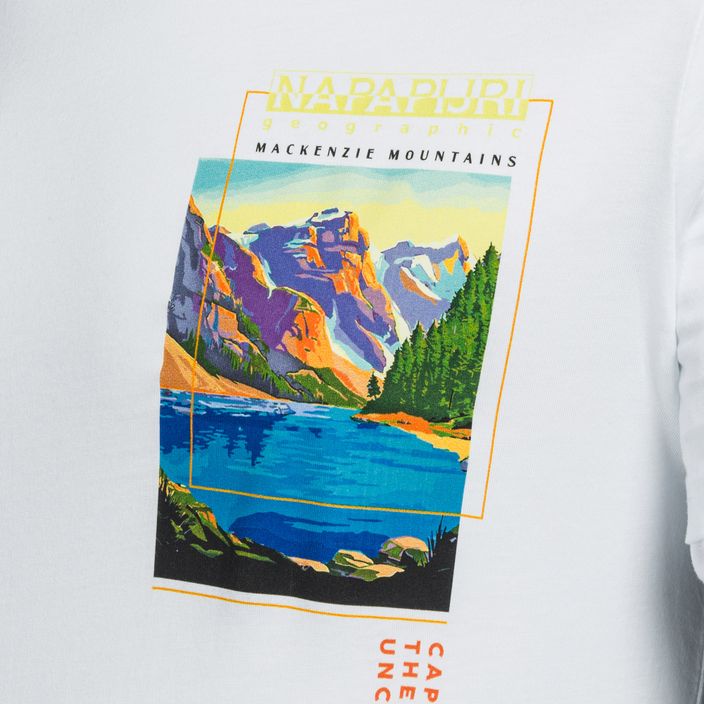 Maglietta Napapijri S-Canada da uomo, bianco brillante 7
