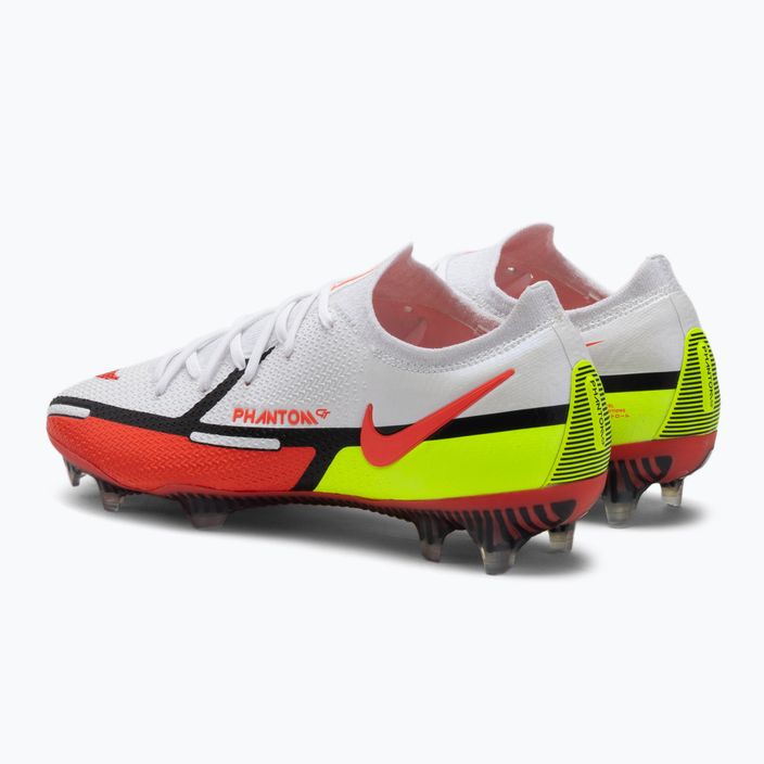 Uomo Nike Phantom GT2 Elite FG scarpe da calcio bianco /right crimson / volt / nero 3