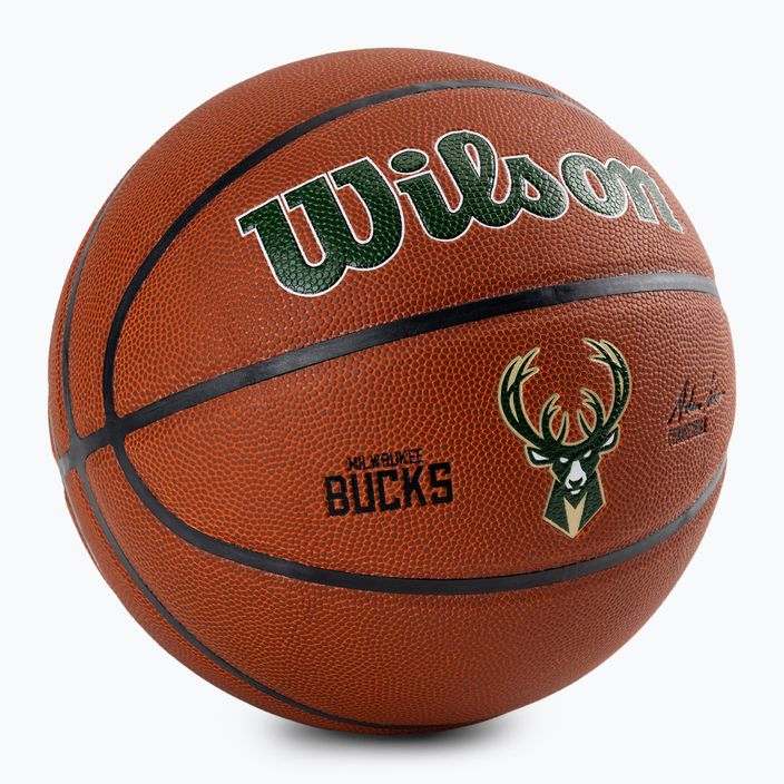 Wilson NBA Team Alliance Milwaukee Bucks marrone taglia 7 basket 2