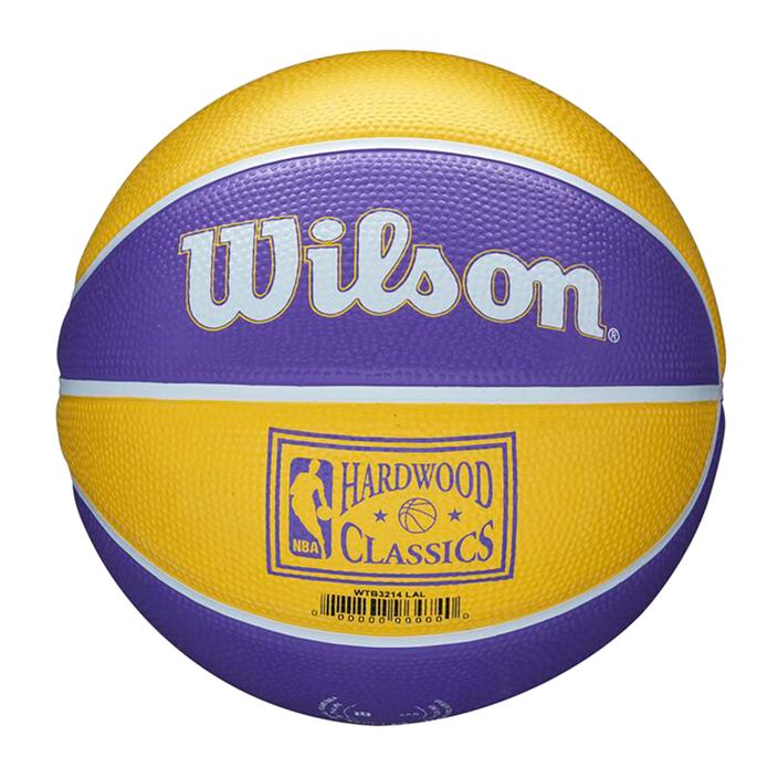 Pallacanestro da bambino Wilson NBA Team Retro Mini Los Angeles Lakers viola taglia 3 4