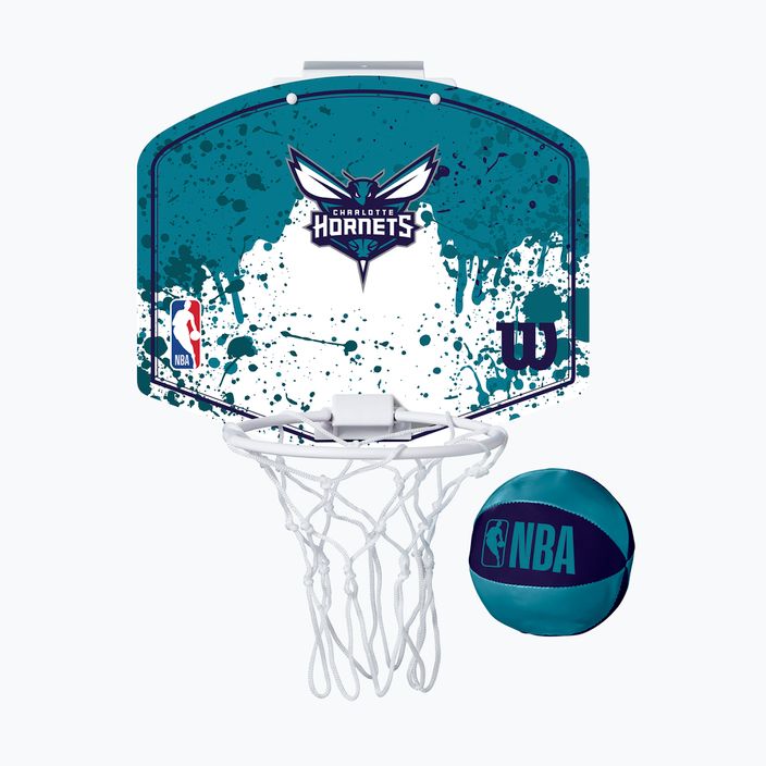 Set di palloni da basket Wilson NBA Team Mini Hoop Charlotte Hornets