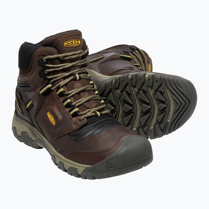 KEEN Ridge Flex Mid WP scarpe da trekking da uomo giallo caffè/keen 13