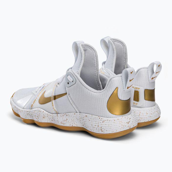 Nike React Hyperset SE scarpe da pallavolo bianco/oro 3
