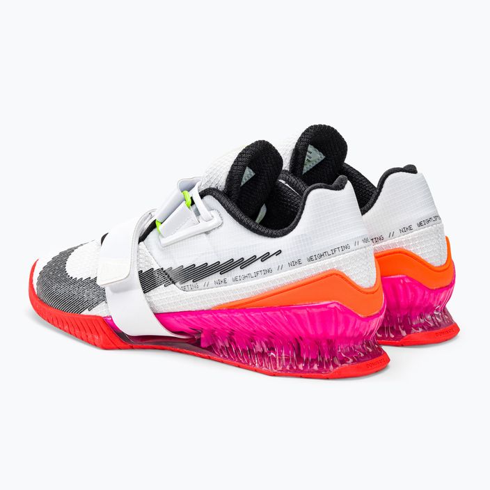 Nike Romaleos 4 Olympic Colorway scarpe da sollevamento pesi bianco/nero/lucido cremisi 3