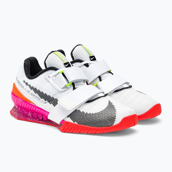Nike Romaleos 4 Olympic Colorway scarpe da sollevamento pesi bianco/nero/lucido cremisi 4