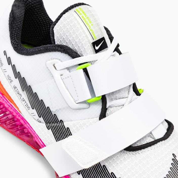 Nike Romaleos 4 Olympic Colorway scarpe da sollevamento pesi bianco/nero/lucido cremisi 8