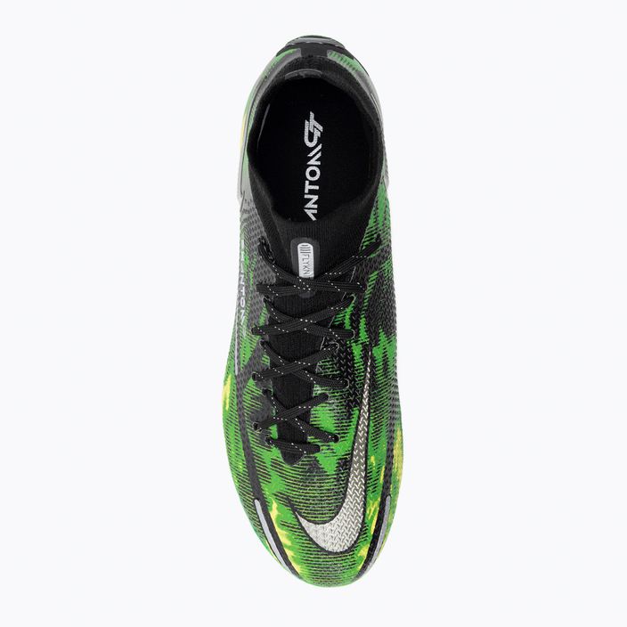 Uomo Nike Phantom GT2 Elite DF SW FG scarpe da calcio nero / platino metallico / verde sciopero 6