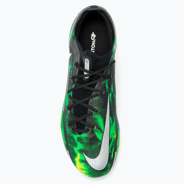 Uomo Nike Phantom GT2 Pro SW FG scarpe da calcio nero / platino metallico / verde sciopero 6