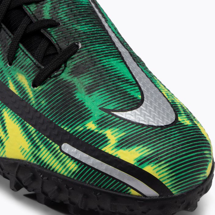 Nike Phantom GT2 Academy DF SW TF Jr scarpe da calcio bambino nero/metallico platino/verde strike 7