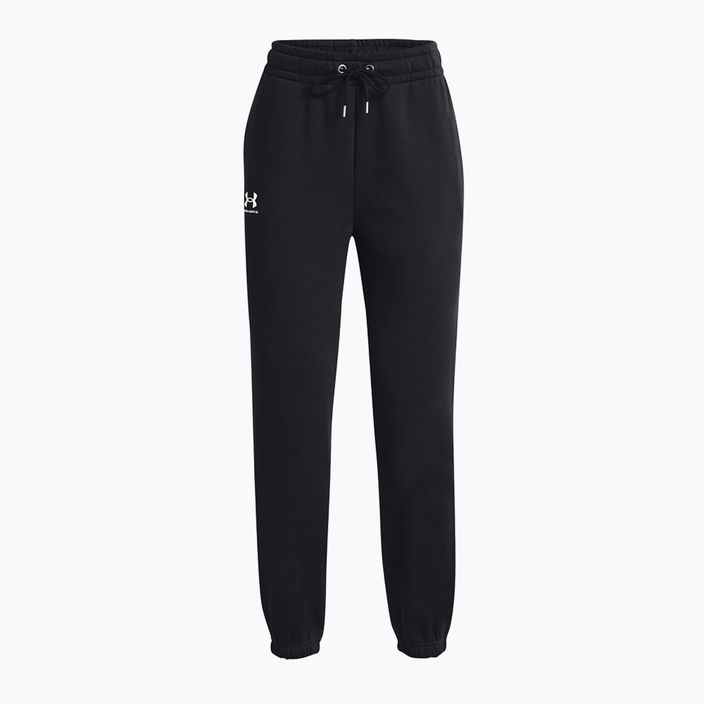 Under Armour Essential Fleece Joggers nero/bianco pantaloni da allenamento da donna 5